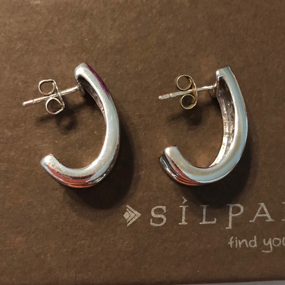 Silpada Cubic Zirconia Sterling Silver Earrings P1395 - Picture 14 of 17